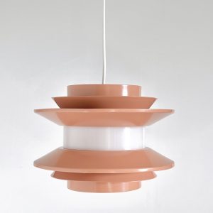 Image of the Carl Thore Granhaga Trava Powder Coated Salmon Pink Pendant Light featured in this ad.