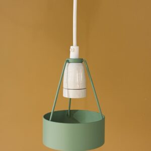 Lampe pendante vintage Louis Poulsen Pakhus en poudre vert menthe