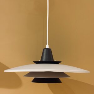 Suspension scandinave vintage taupe et bronze