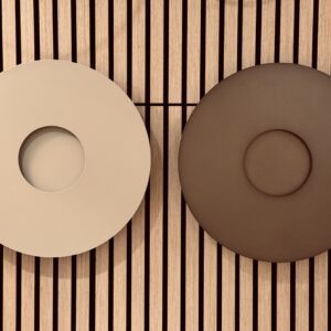 Plafonnier et applique ETH Rachel LED 20 W, coloris brun anodisé et beige sable, Ø 40 cm, avec double effet lumineux
