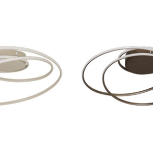 Evi Plafonnière 40 cm Zand Beige & Anodic Brown - 24W LED - 3-Staps Dimbaar met Memoryfunctie