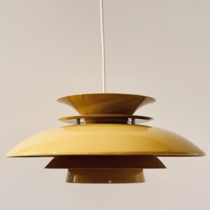Suspension vintage jaune moutarde pour table de salle à manger ou cuisine